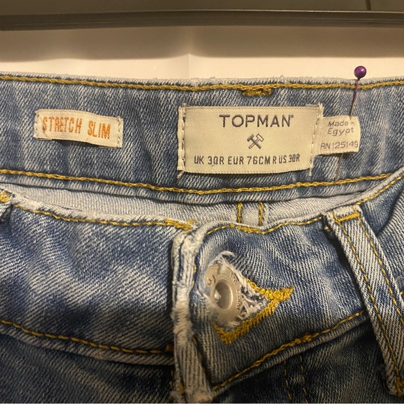 TOPMAN STRETCH SLIM WOMENS SIZE 30R MADE IN EGYPT LIGHT WASH SKINNY JEANS - Picture 2 of 4